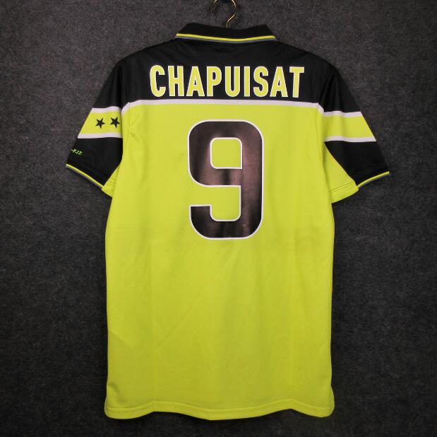 1997-98 Dortmund Retro Home Kit Soccer Jersey CHAPUISAT #9